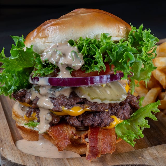 Blue Eye Smashed Burger.