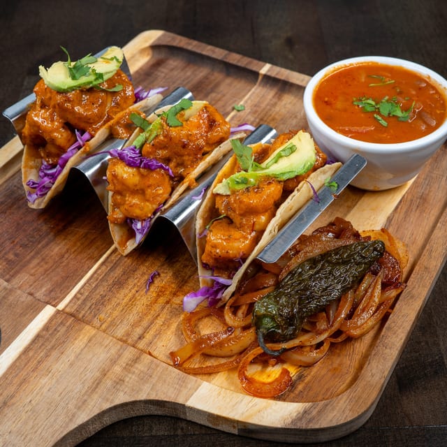 Blue Eye Shrimp Tacos.