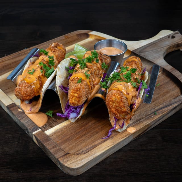 Blue Eye Crispy Fish Tacos.