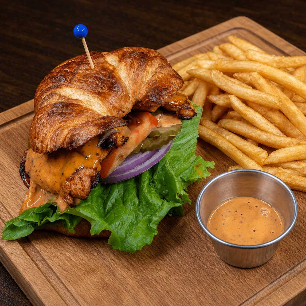Croissant Grilled Chicken Burger.