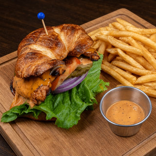 Croissant Grilled Chicken Burger.