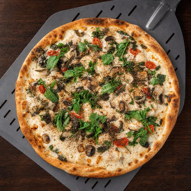 Shrimp Fredo Pizza.