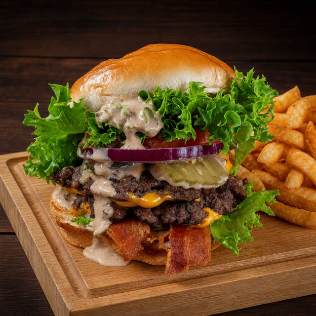 Blue Eye Smashed Burger.