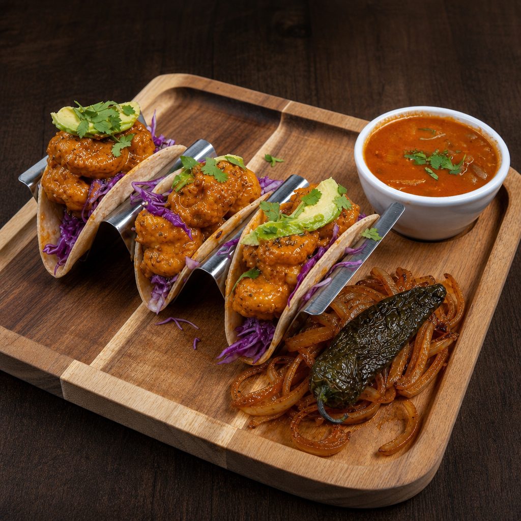Blue Eye Shrimp Tacos.