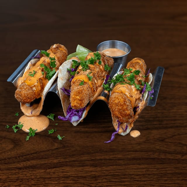 Blue Eye Crispy Fish Tacos.