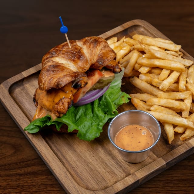 Croissant Grilled Chicken Burger.