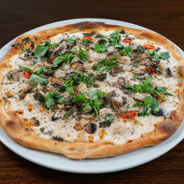 Shrimp Fredo Pizza.