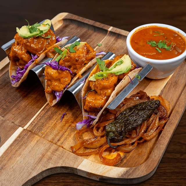 Blue Eye Shrimp Tacos.